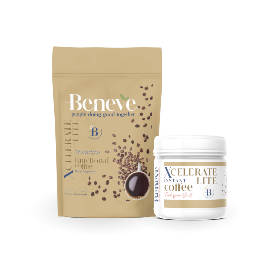 Xcelerate Lite Coffee: Smooth Energy & Focus, Gentle Boost 1 Lose weight and stay energized with Beneve Xcelerate Lite Coffee – a lighter, metabolism-boosting blend for sustainable results.