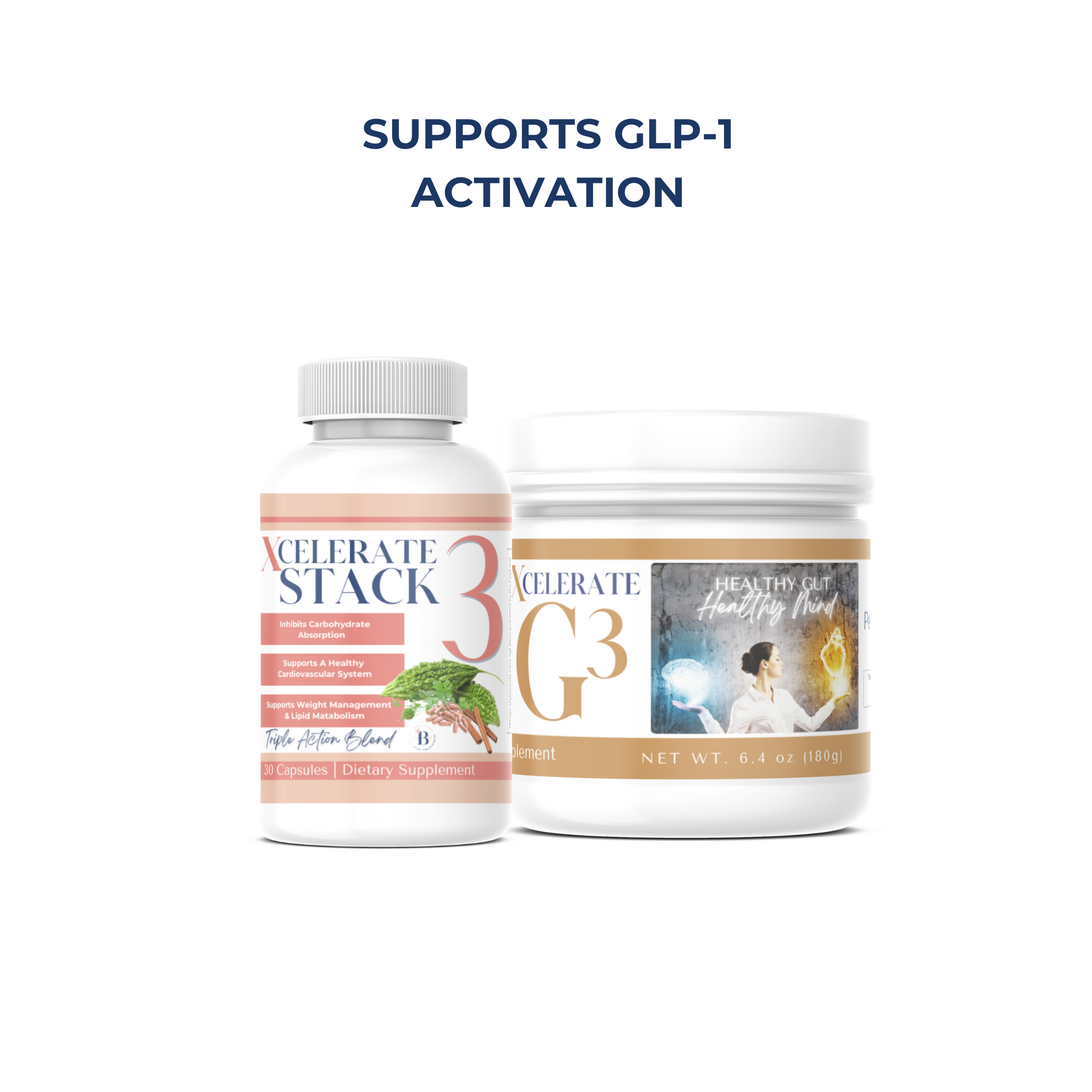 Enhance metabolism and gut health with the Xcelerate Stack 3 & G3 Duo – designed to support GLP-1 activation and weight management.