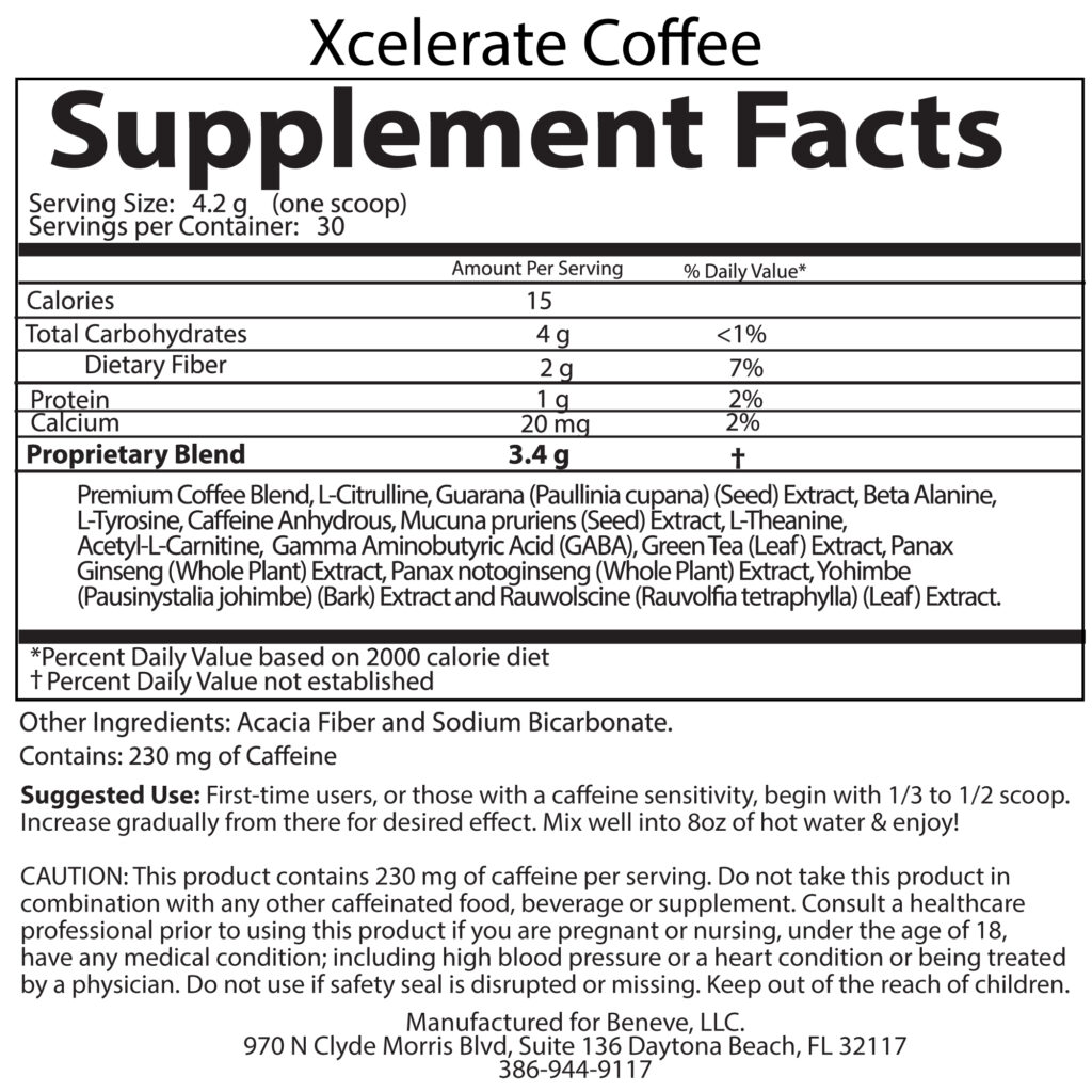 Xcelerate Coffee: Elevate Your Energy, Focus & Mood 2 1733183866SupplementFactPanelsXcelerateCoffee2