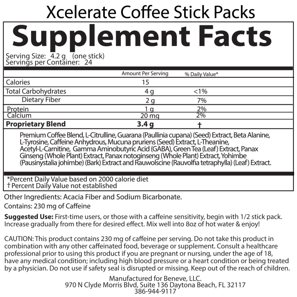 Xcelerate Coffee: Elevate Your Energy, Focus & Mood 3 1733183866SupplementFactPanelsXcelerateCoffeeStickPacks